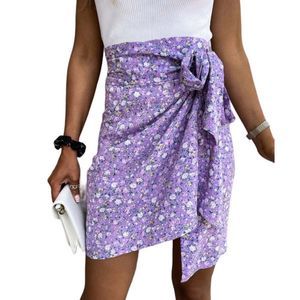 CELLABIE Purple Floral Wrap Skirt Size S